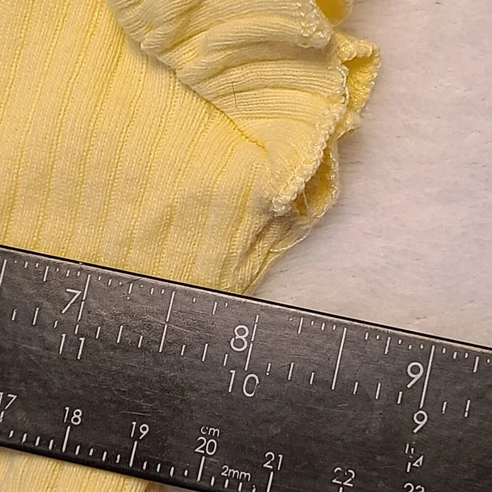 Yellow Ruffled Sleeve Baby Bodysuit 0-3M